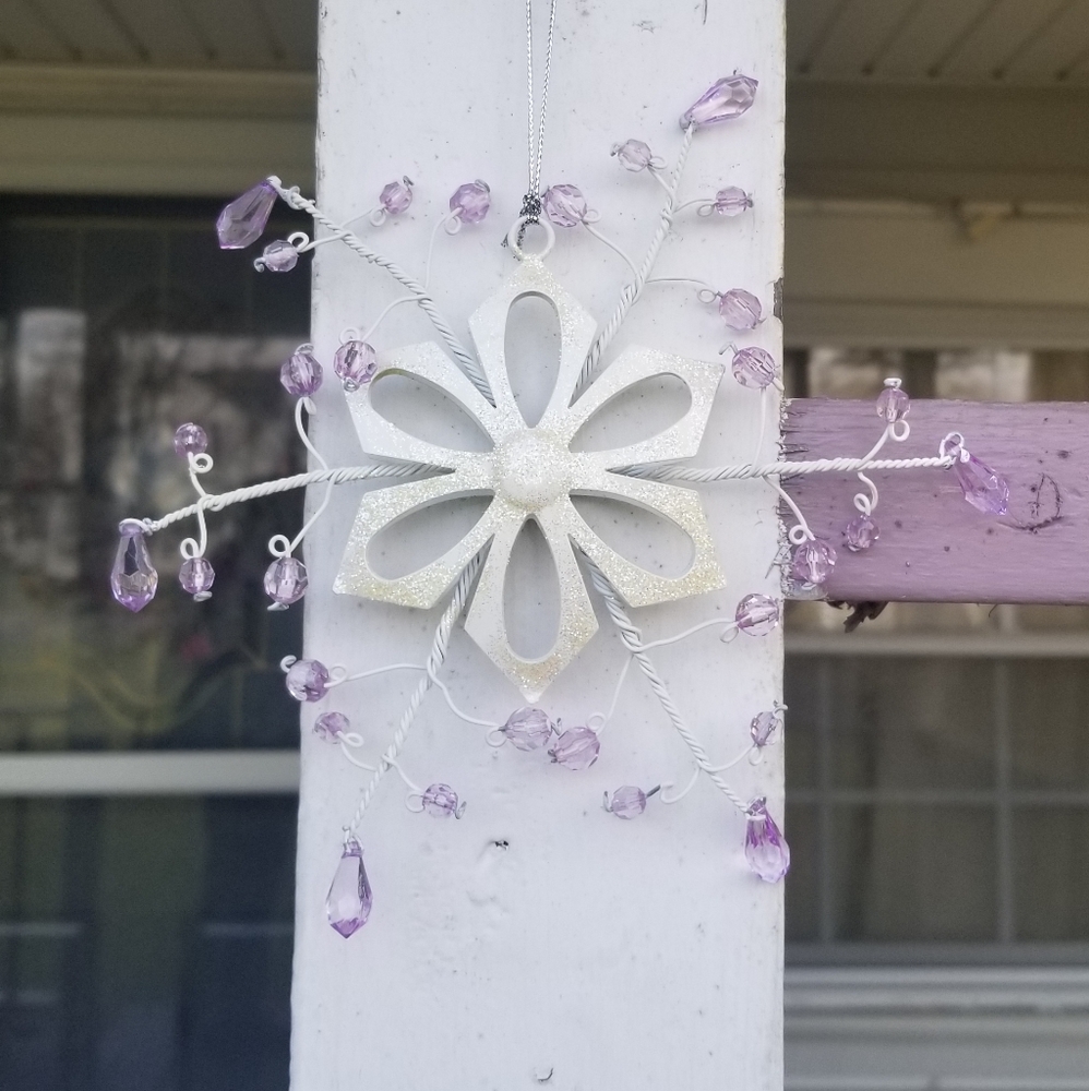 4 Glitter Snowflake Ornaments